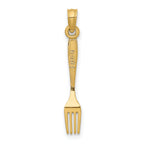 10K 3-D and Polished Table Fork Charm