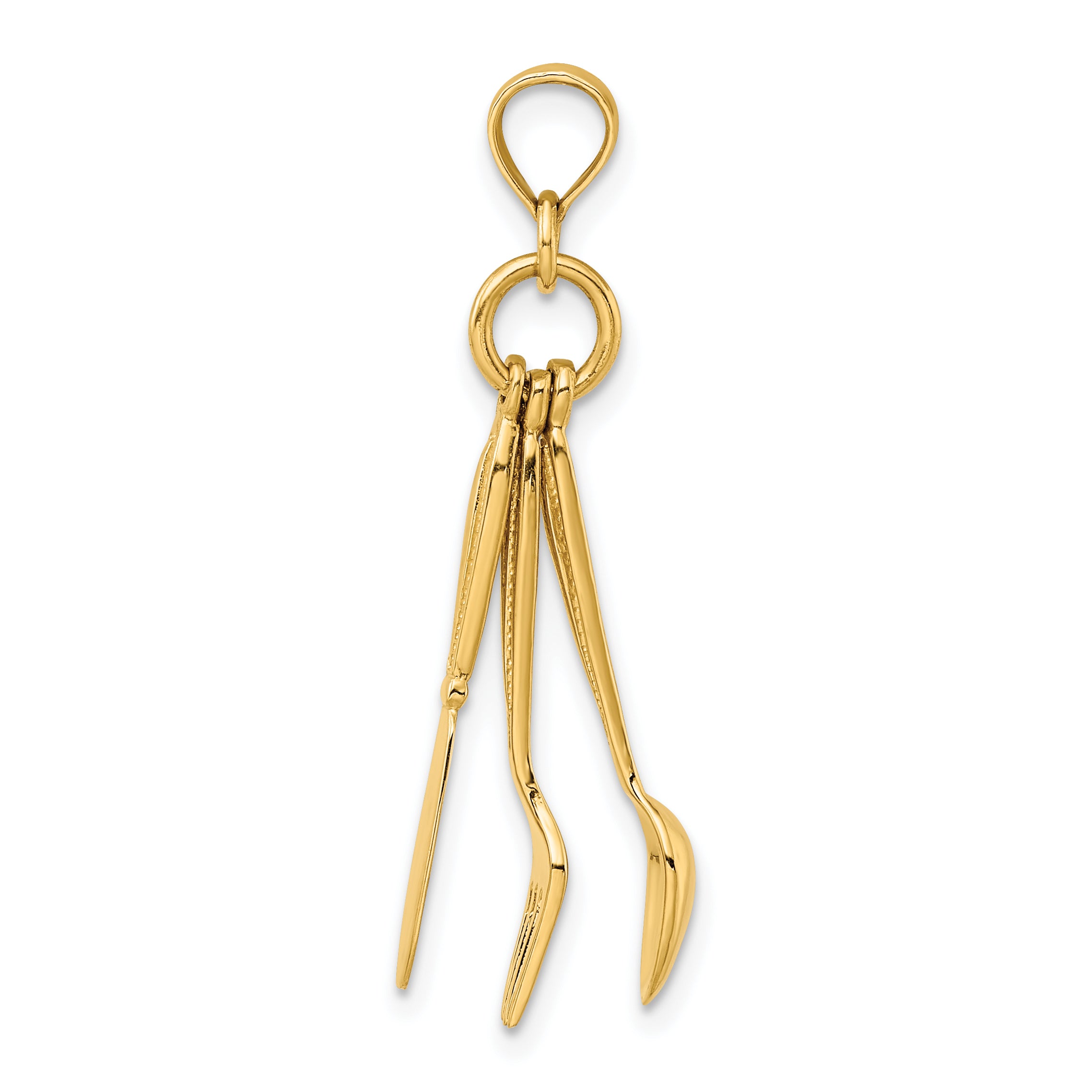 10K 3-D Moveable Knife, Fork, and Spoon Charm Secondary image