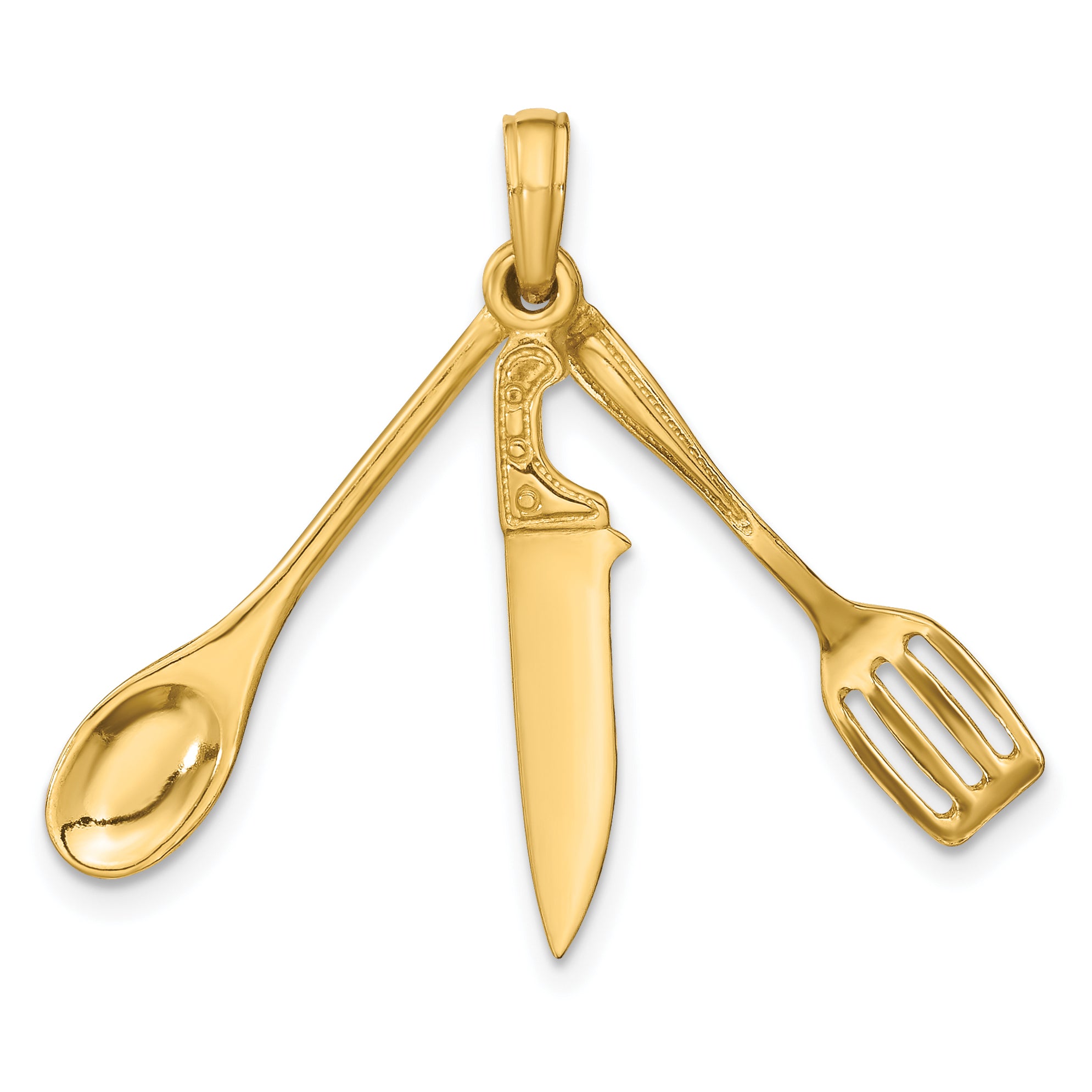 10K 3-D Moveable Spatula, Spoon, and Knife Charm Main image