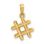 10K None 3-D Hashtag Charm