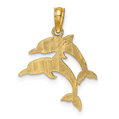 10K Double Dolphins Charm