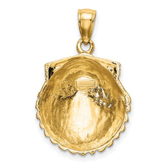10K 2-D Scallop Shell Charm