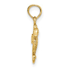 10K 2-D Mini Seahorse Charm