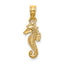 10K 2-D Mini Seahorse Charm