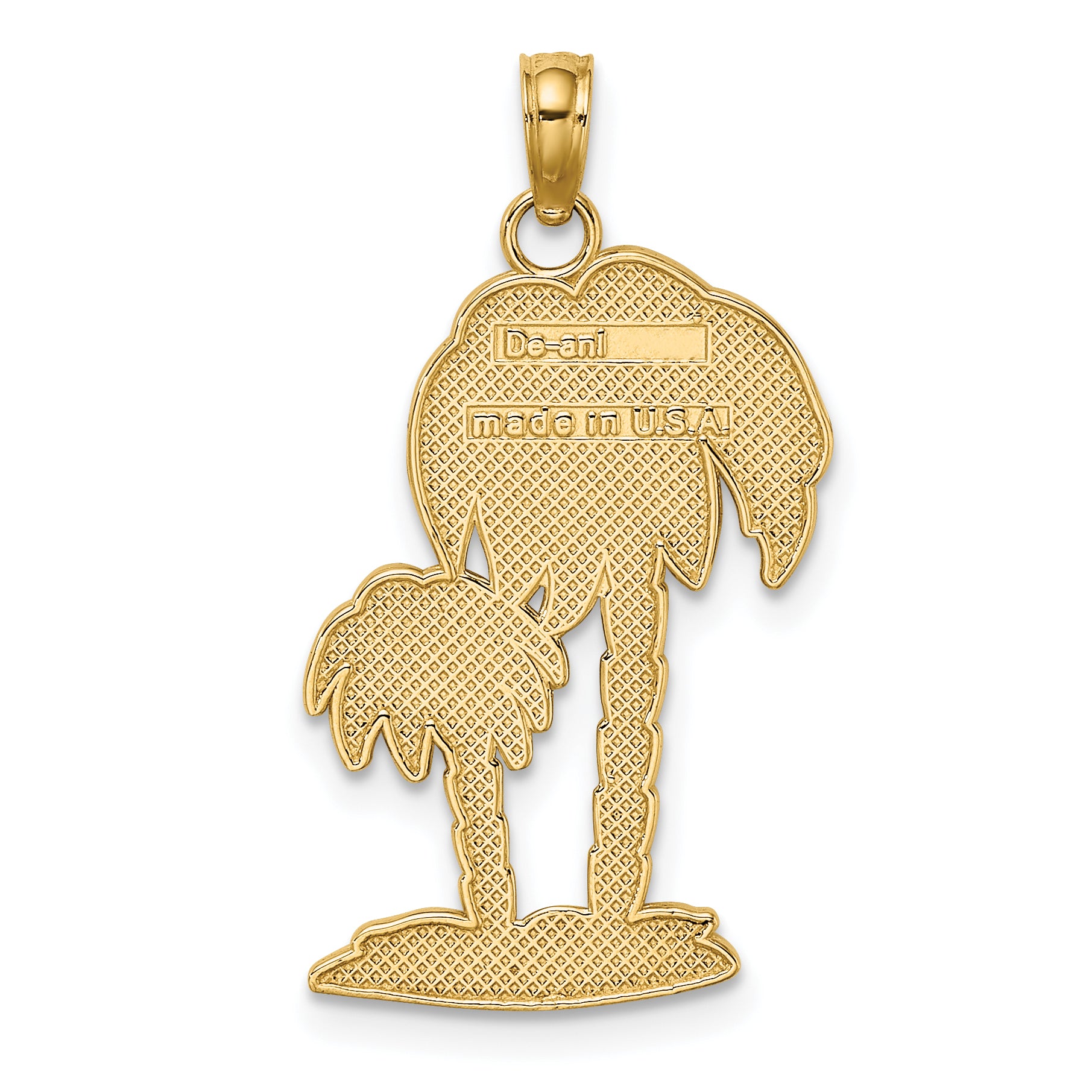 10K 2-D Textured Double Palm Trees Charm