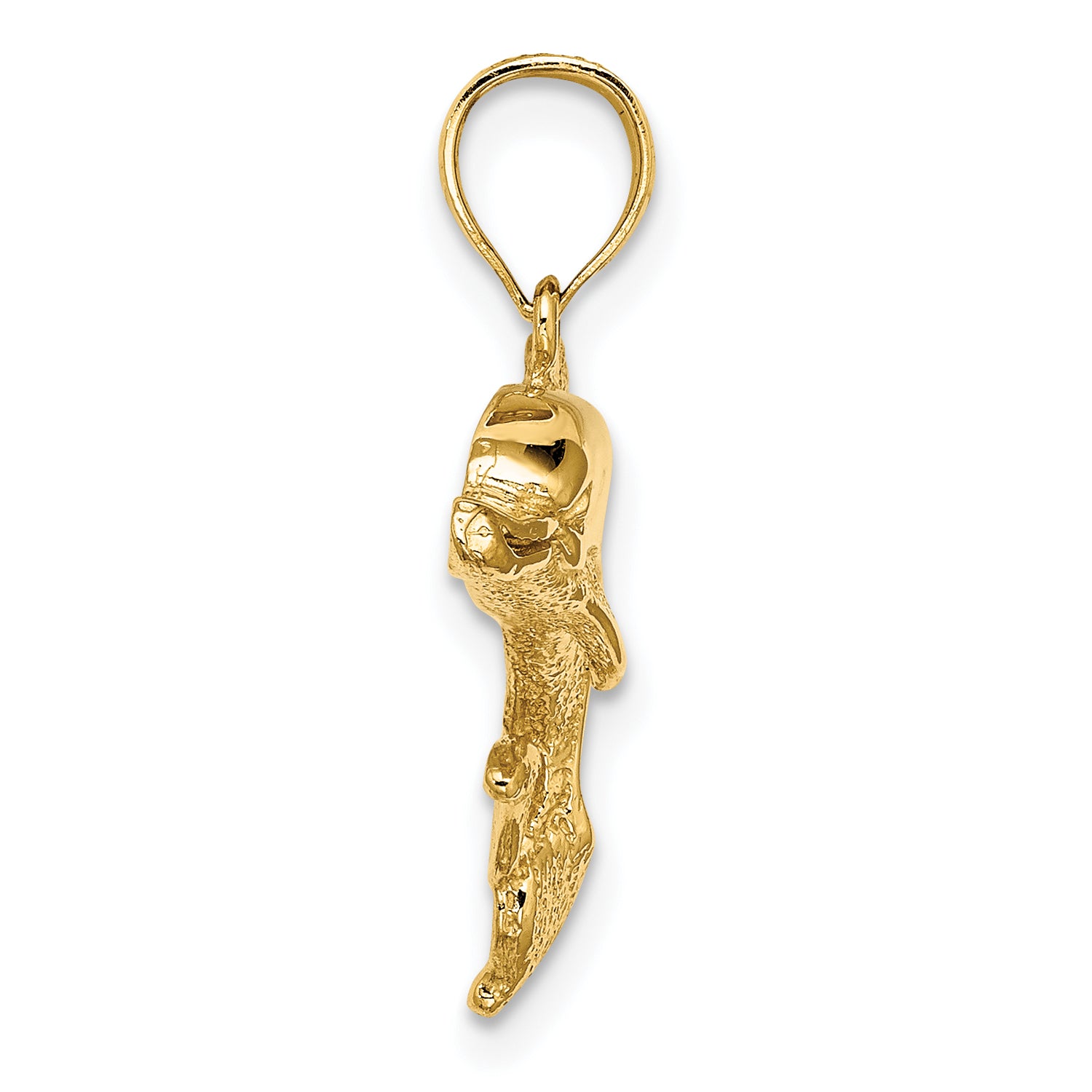 10K 2-D Polished and Engraved Dolphin Charm Secondary image