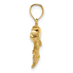 10K 2-D Polished and Engraved Dolphin Charm