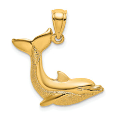 10K Textured Dolphin Jumping Charm