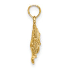 10K 2-D Polished Engraved Fish Charm