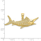 10K 2-D Textured Marlin Fish Charm