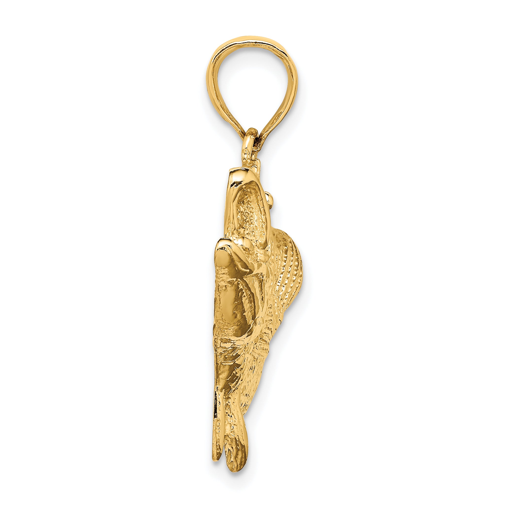 10K Open Mouth Bass Fish Charm Secondary image