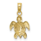 10K None Textured Mini Sea Turtle Charm - view 4