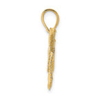 10K 2-D Textured Whale Charm