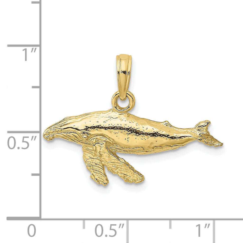 10K 2-D Whale Charm