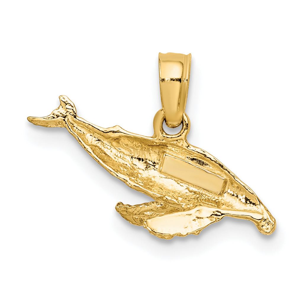 10K 2-D Whale Charm