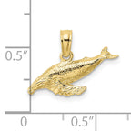 10K 2-D Whale Charm