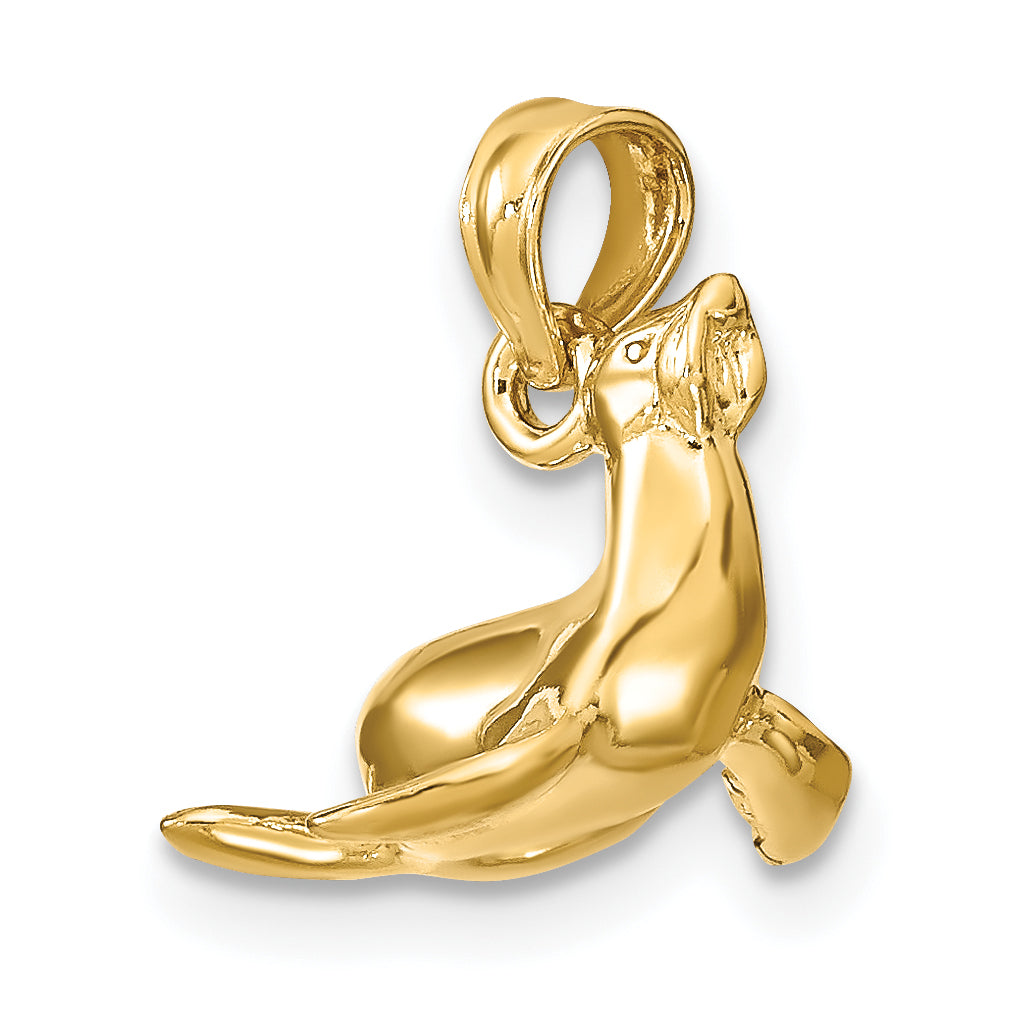 10K 3-D Polished Seal Charm