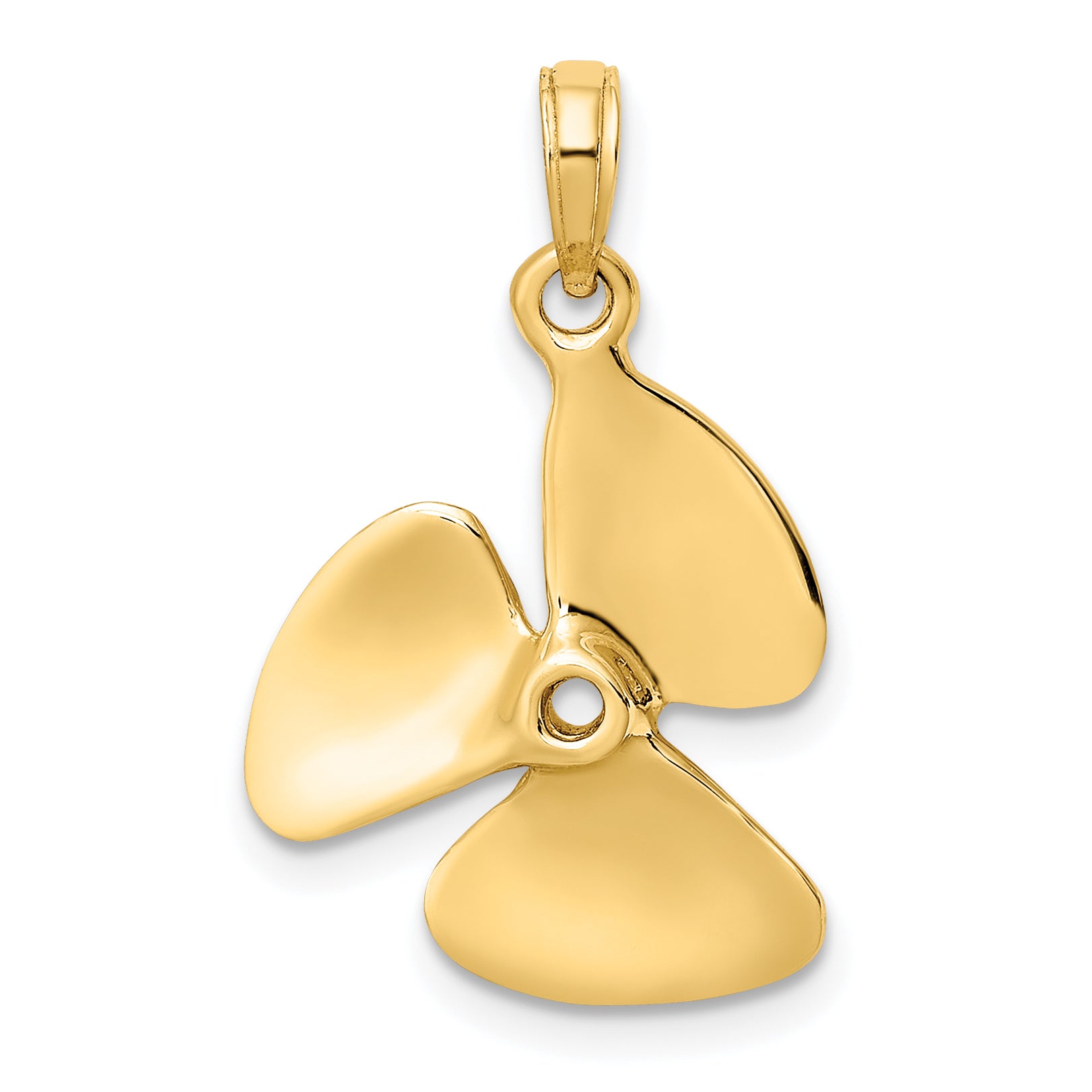 10K 3-D Polished Three Blade Propeller Charm Main image