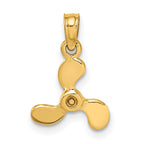 10K 3-D Polished Mini Three Blade Propeller Charm