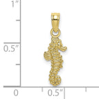 10K 3-D Mini Seahorse Charm