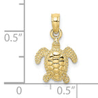 10K 3-D Mini Sea Turtle Charm