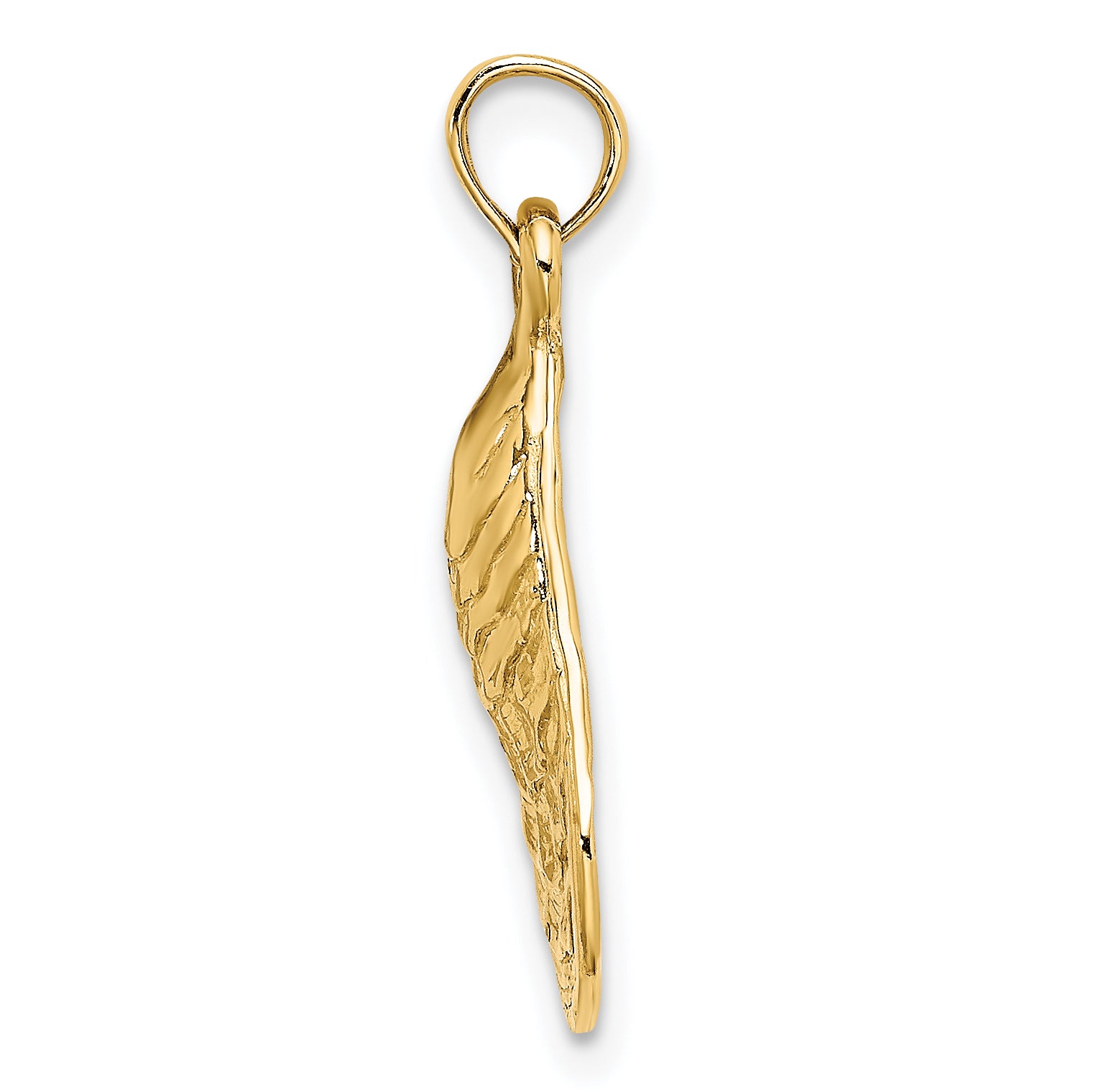 10K 2-D Textured / Polished Oyster Shell Charm Secondary image
