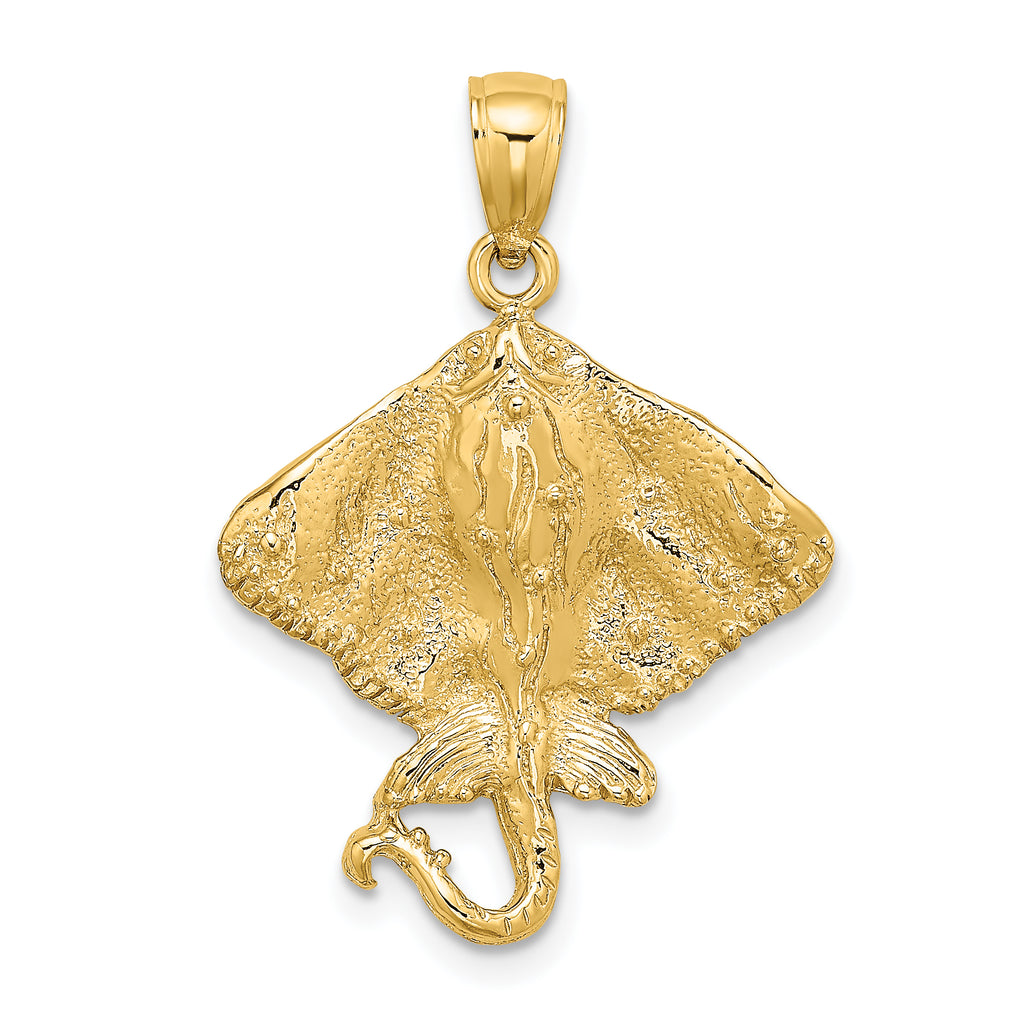 10K 2-D Stingray Charm