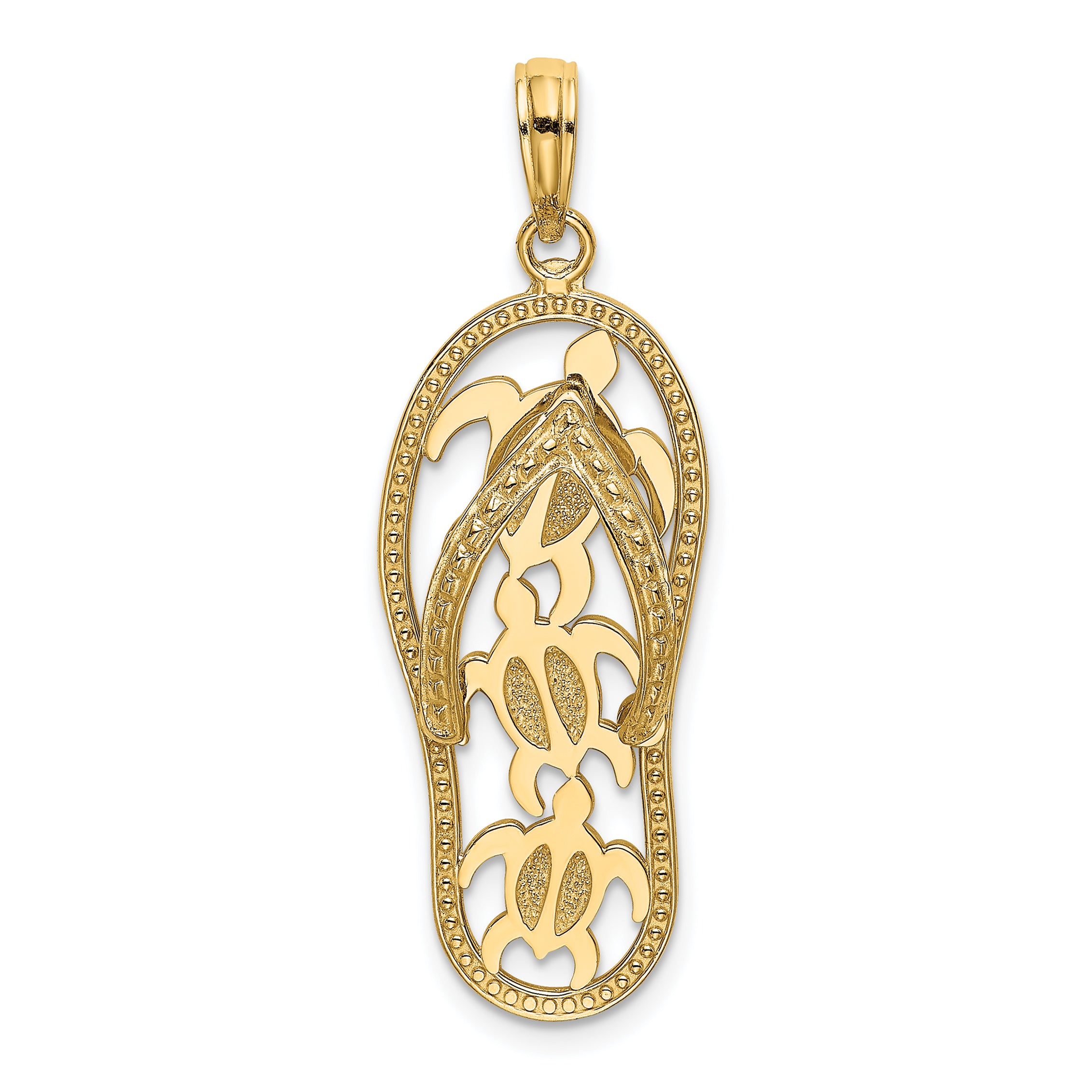 10K Triple Turtle Flip-Flop Charm Main image