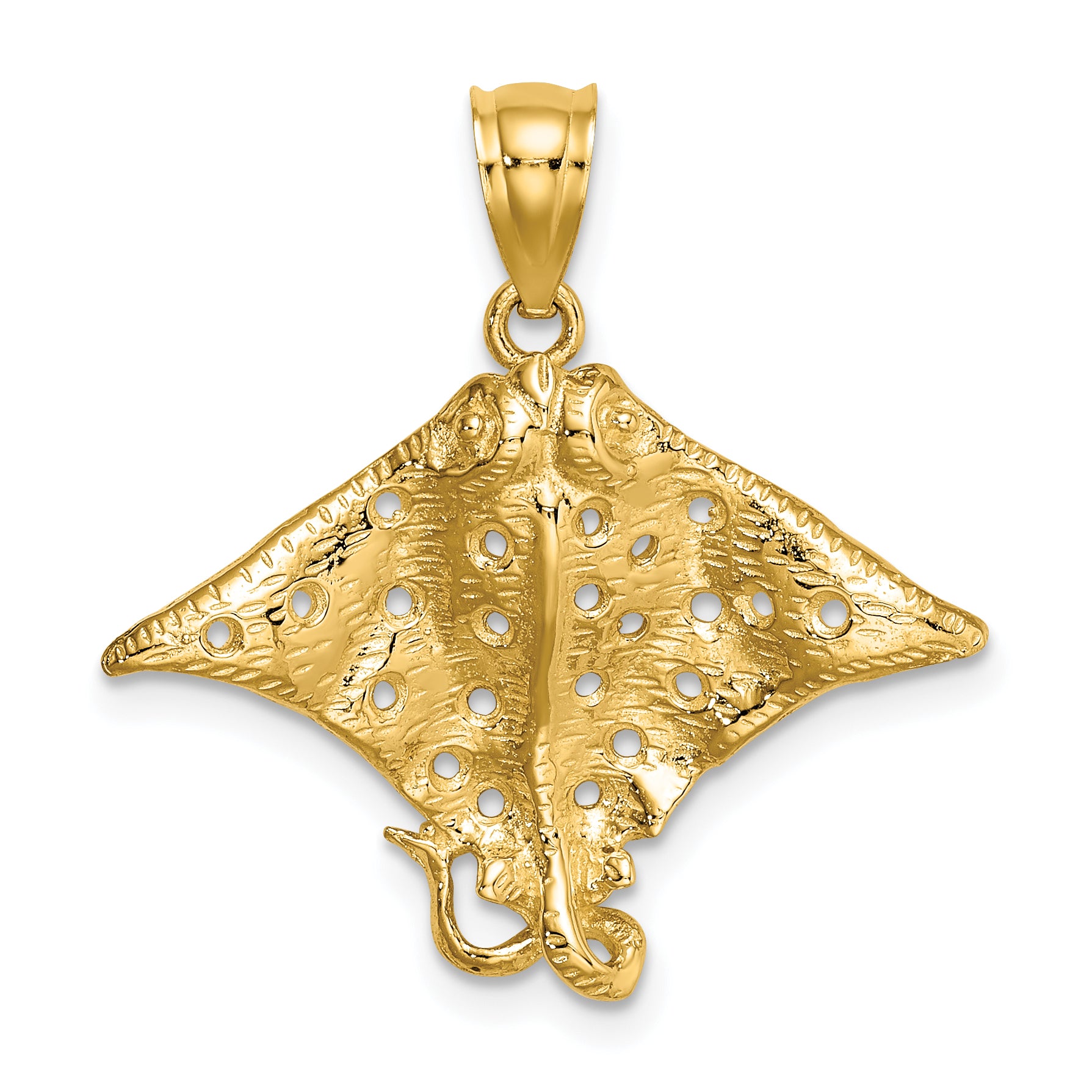 10K 2-D Spotted Eagle Ray w/ Holes Charm Main image