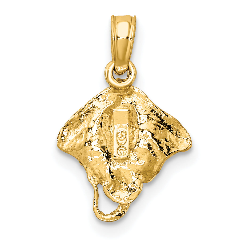10K 2-D Stingray Charm
