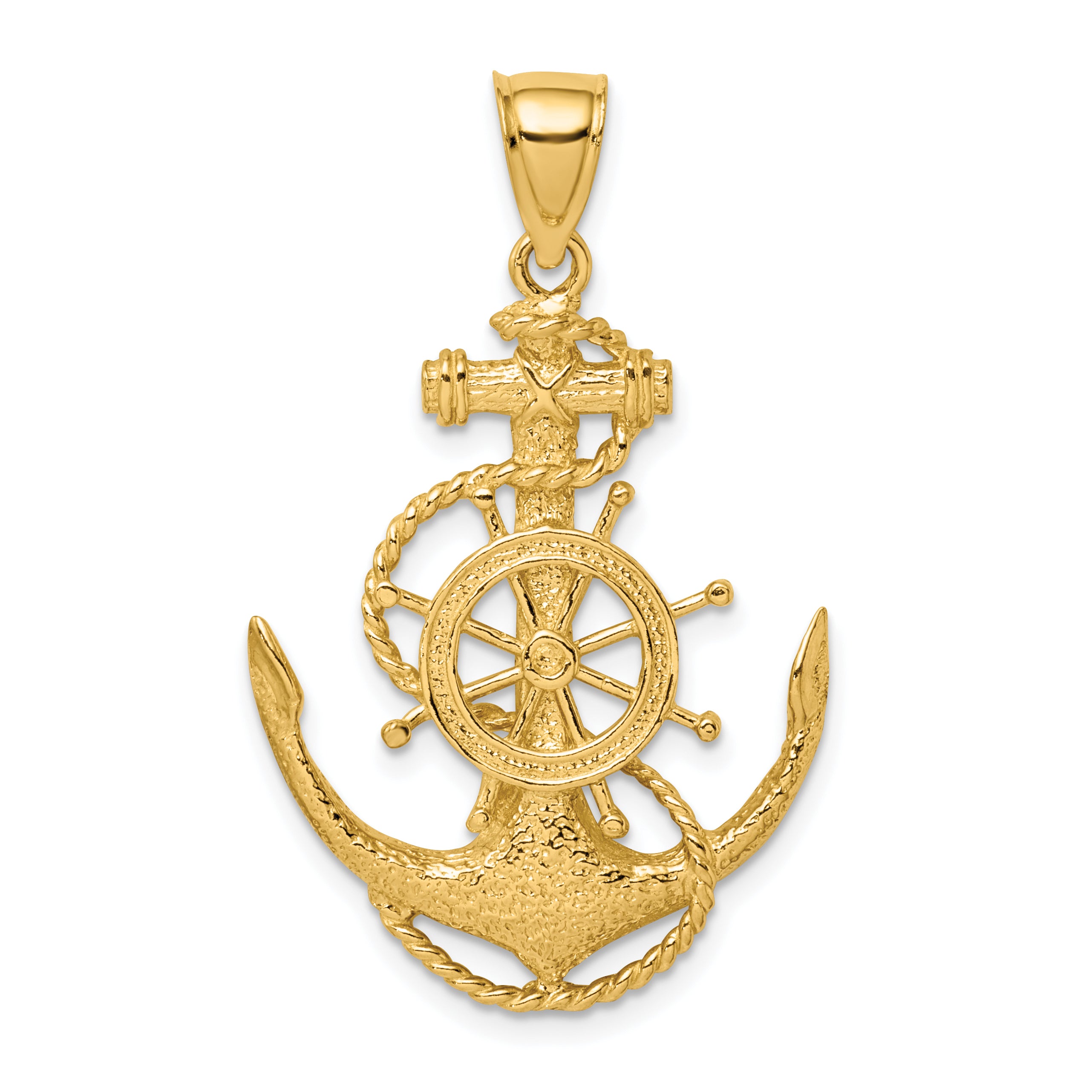 10K 2-D Anchor and Wheel Charm Main image