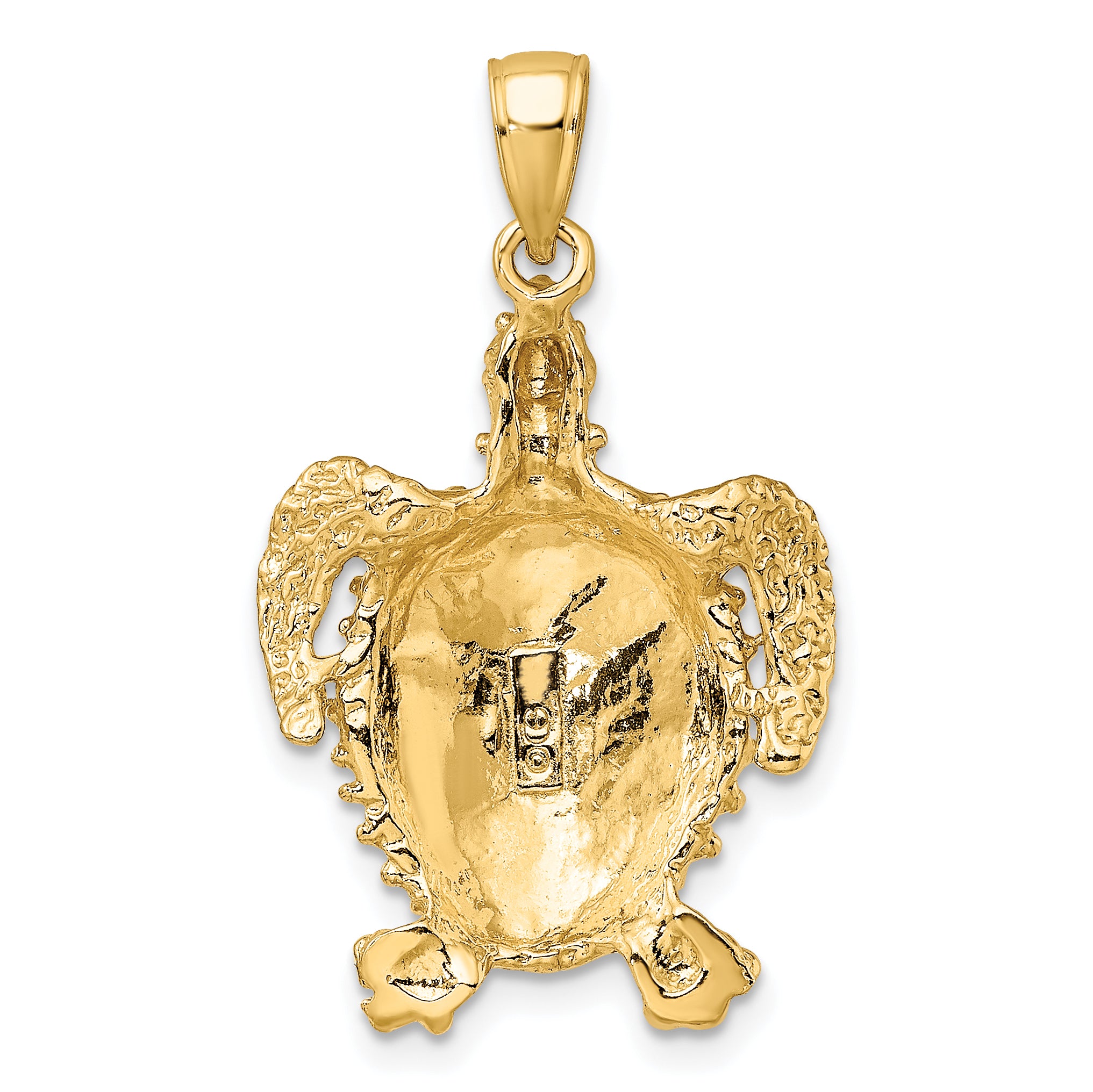 10K 2-D Sea Turtle W/ Spiny Shell Charm