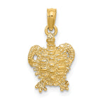10K 2-D Sea Turtle w/ Spiny Shell Charm