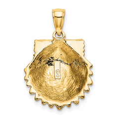 10K 2-D Beaded Scallop Shell Charm