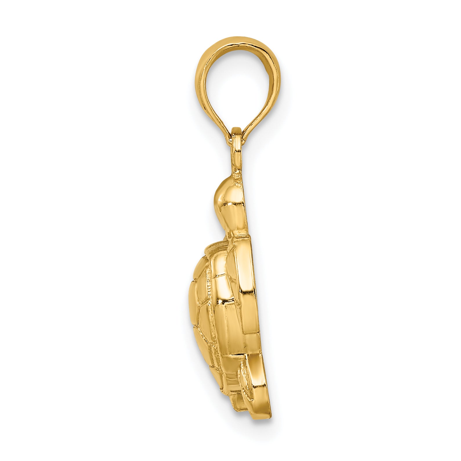 10K 2-D Textured Sea Turtle Charm Secondary image