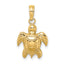 10K 2-D Textured Sea Turtle Charm