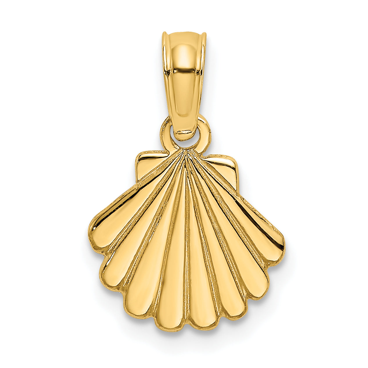 10K Polished and Engraved Shell Charm Main image
