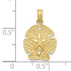 10K Polished Sand Dollar Charm