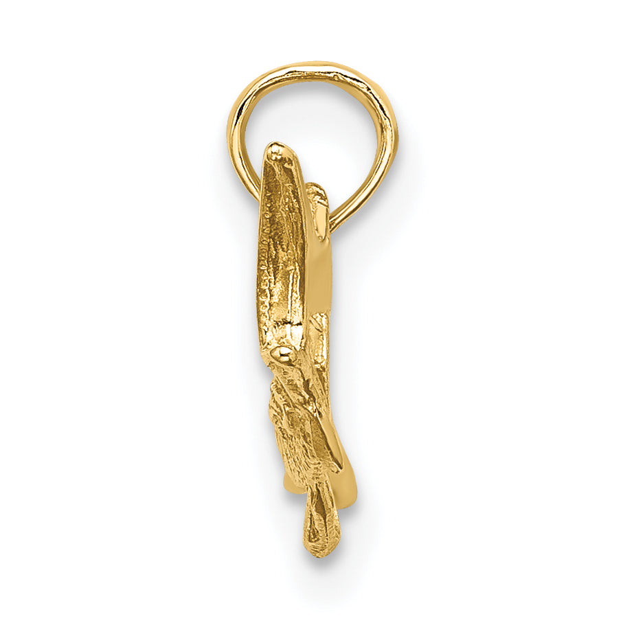 10K Textured 2-D Marlin Fish Charm Secondary image