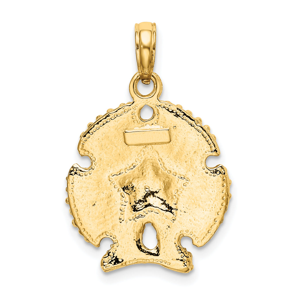 10K Textured Sand Dollar Charm
