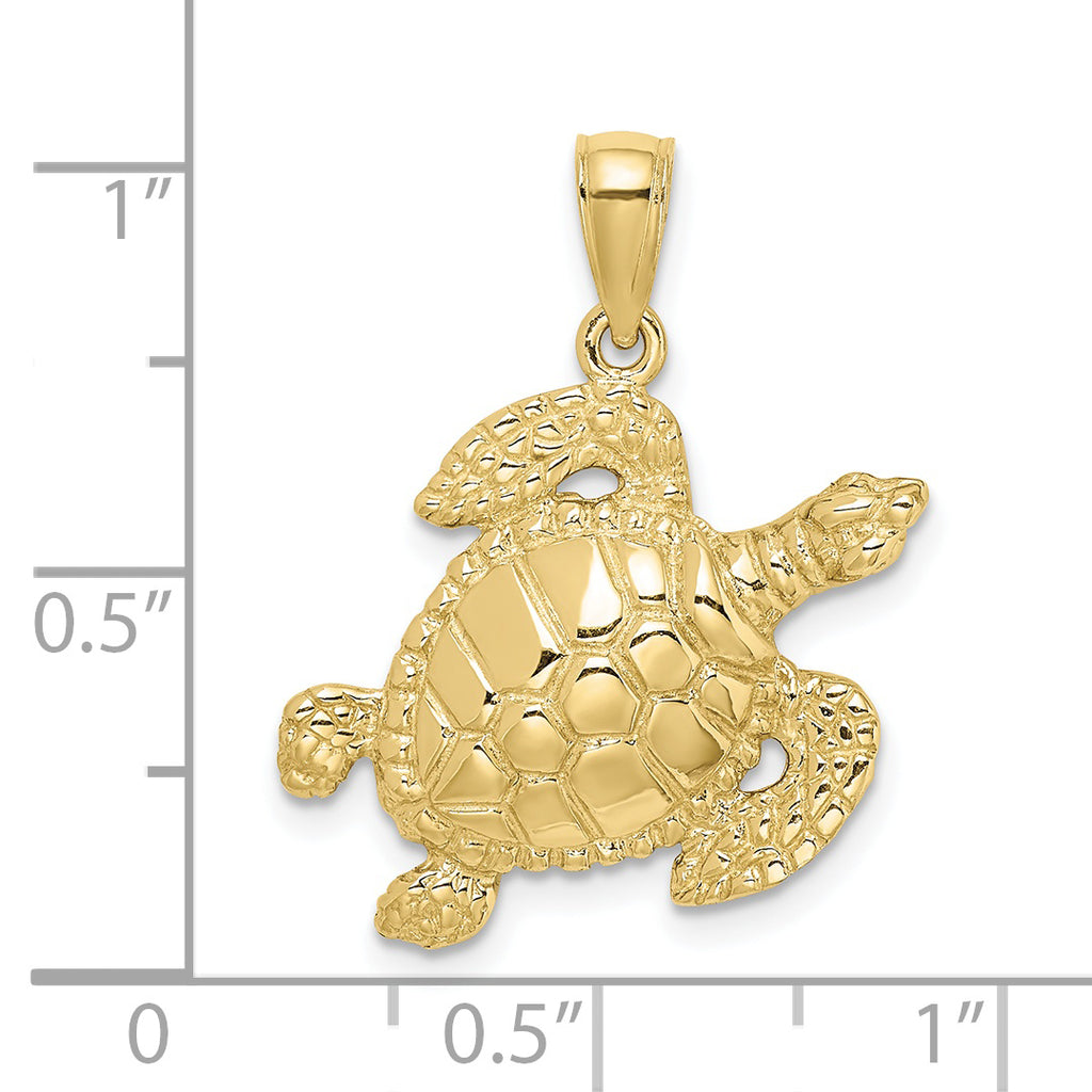 10K Turtle Pendant