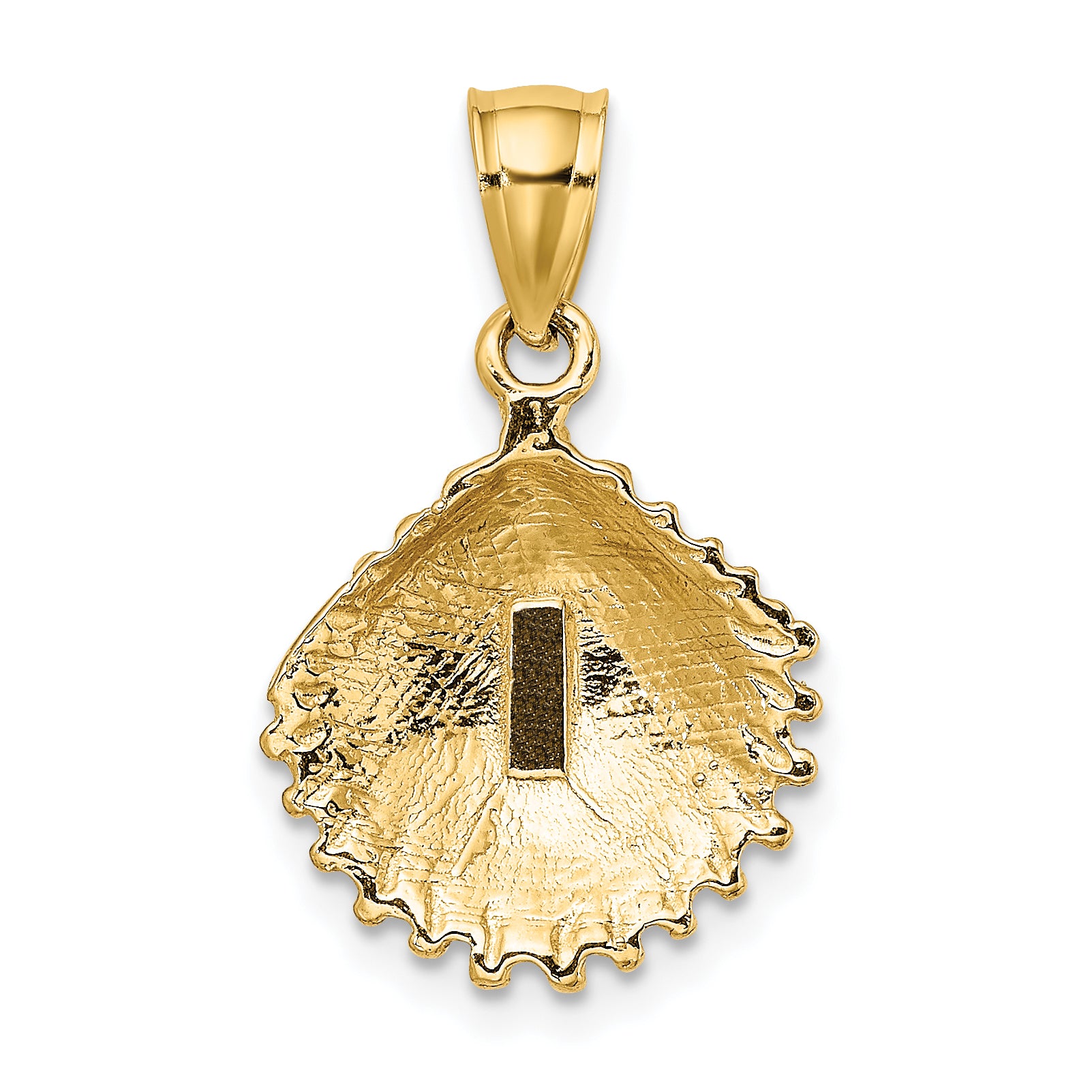10K Textured Scallop Shell Charm