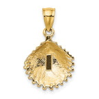 10K Textured Scallop Shell Charm
