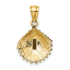 10K Textured Scallop Shell Charm