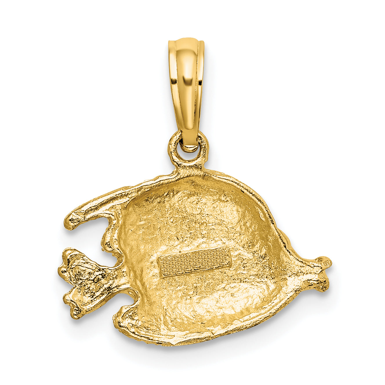 10K Polished Engraved Fish Charm