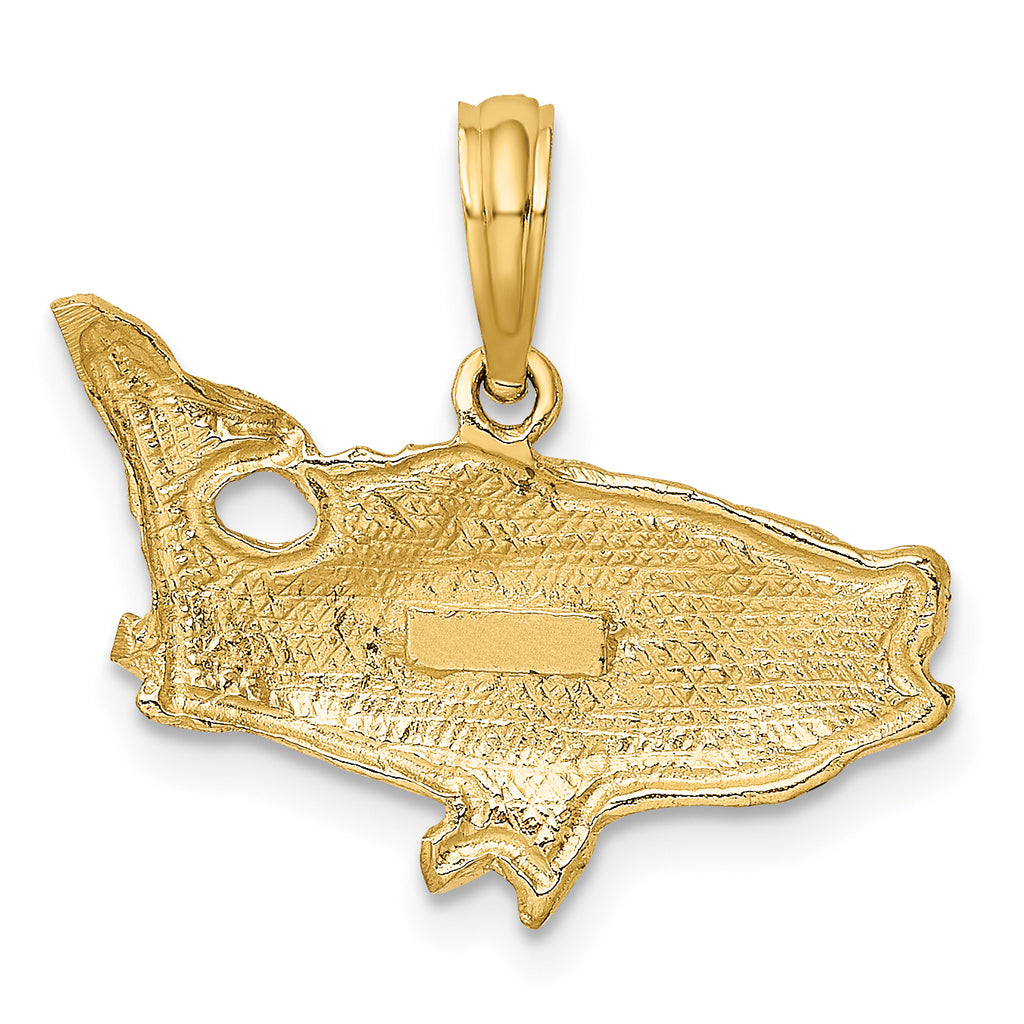 10K 2-D Bass Fish w/ Tail Up Charm