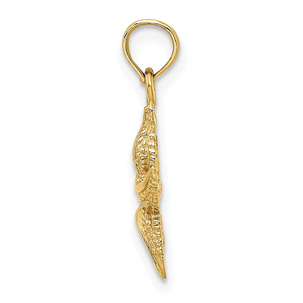 10K None Textured Starfish Charm - view 2