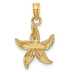 10K None Textured Starfish Charm - view 3