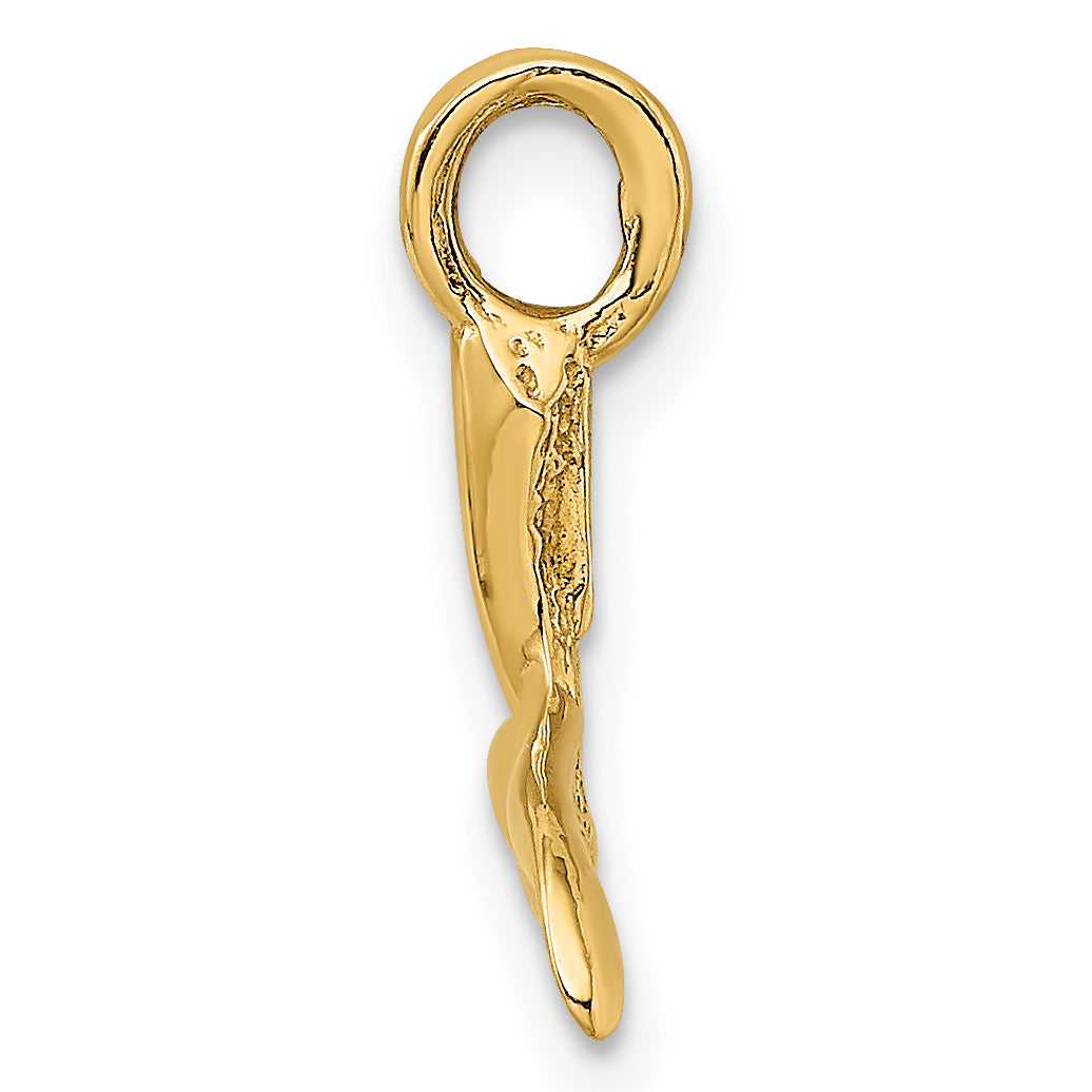 10K 3-D Polished Whale Tail Charm Secondary image