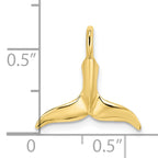 10K 3-D Polished Whale Tail Charm